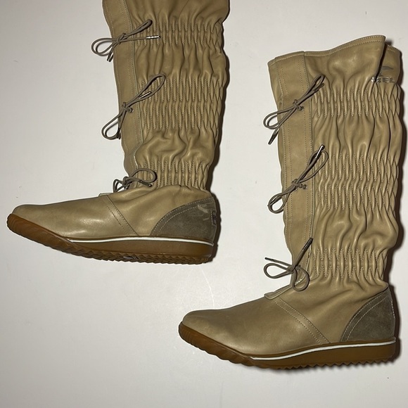 Sorel “Firenzy” Tall Ruched Tan Leather Boots - Women’s Size 5 - Picture 4 of 9